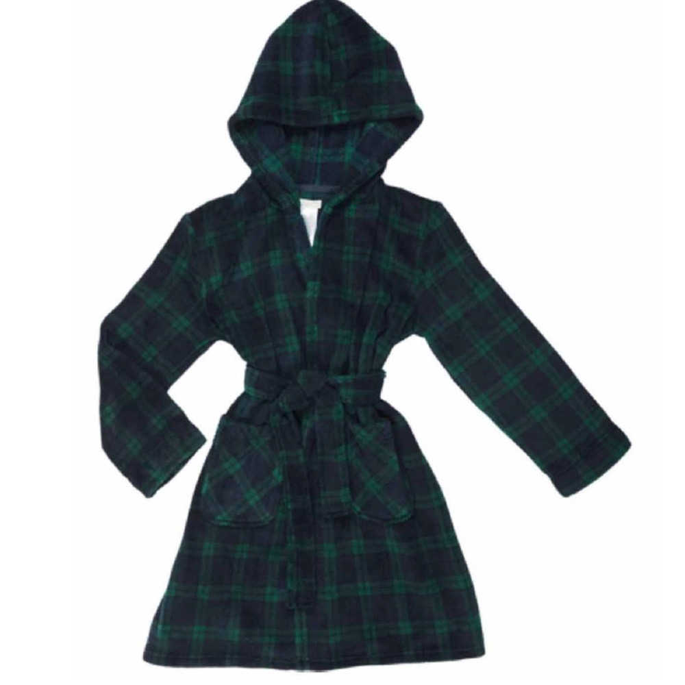 KOMAR KIDS Boys Hooded Plush Fleece Wrap Bath Robe